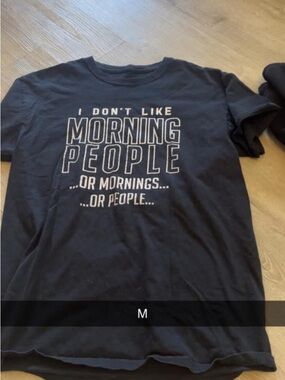 Black Graphic Tee - 'I Don't Like Morning People'